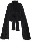 Balenciaga Exaggerated-sleeve Pleated Blouse In Black