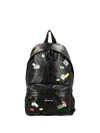 Balenciaga Men Explorer Backpack With Printed Stickers In Black