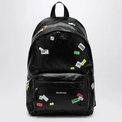 BALENCIAGA BALENCIAGA EXPLORER BACKPACK IN WITH PRINTED STICKERS