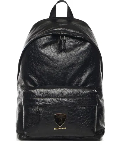 Balenciaga Explorer Backpack, Lamborghini Cars In Semi-glossy Black Lambskin Arena. L 34,7 X H 46,9