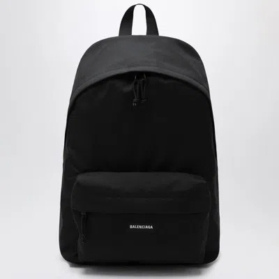 Balenciaga Explorer Backpack With Logo Patch In Black