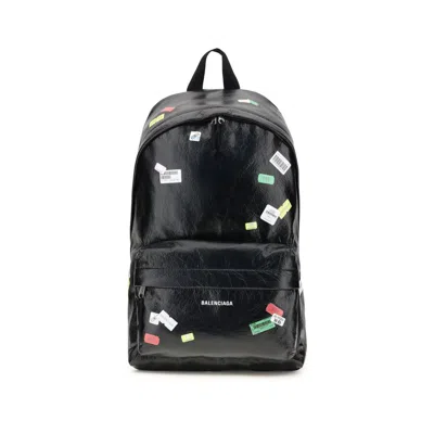 BALENCIAGA EXPLORER BACKPACK WITH PRINTED STICKERS