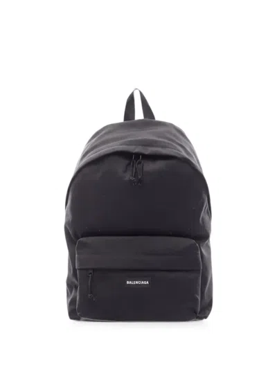 Pre-owned Balenciaga Explorer Bb Logo Backpack In Black