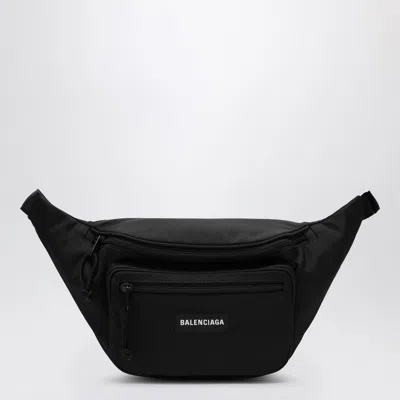 Balenciaga Explorer Black Nylon Belt Bag With Logo