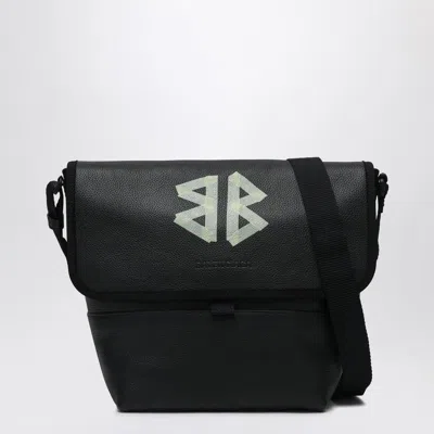 Balenciaga Explorer Black Shoulder Bag In Grained Leather