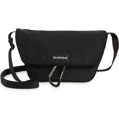 Balenciaga Explorer Canvas Messenger Bag In Black