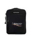 Balenciaga Explorer Political Stencil Logo Crossbody Messenger Bag In Black