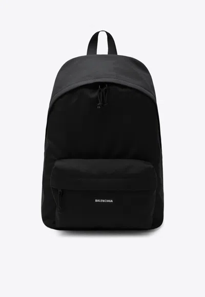 Balenciaga Explorer Embroidered Backpack In Black