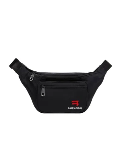 Balenciaga Explorer Embroidered Belt Bag In Black