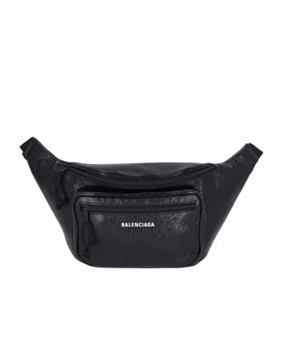 Balenciaga Explorer Leather Belt Bag In Black