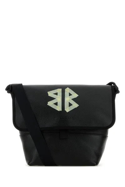 BALENCIAGA BALENCIAGA BLACK LEATHER EXPLORER CROSSBODY BAG