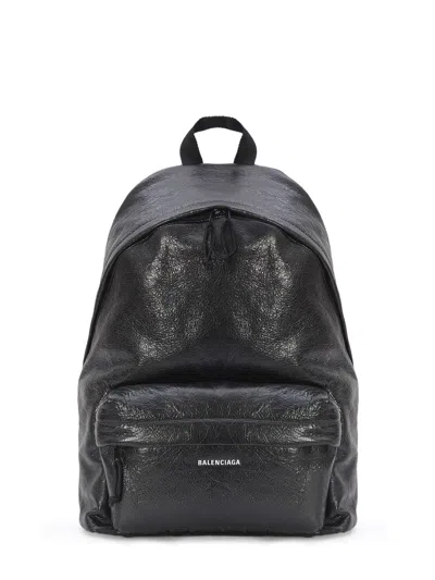 Balenciaga Explorer Mini Leather Backpack In Black