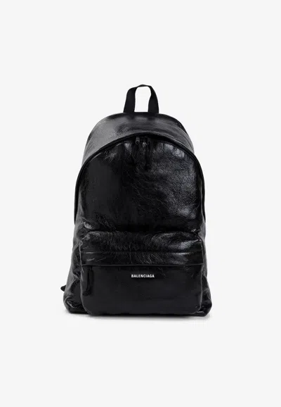 Balenciaga Explorer Nappa Leather Logo Backpack