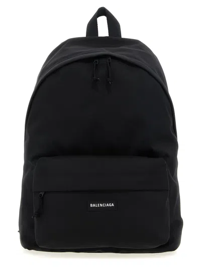 Balenciaga Explorer Nylon Backpack In Black