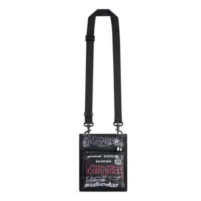 Balenciaga Explorer Small Pouch With Strap Diy Metal Allover 'black'