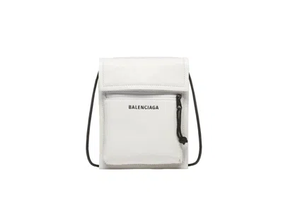 Pre-owned Balenciaga Explorer Strap Pouch In White Black In Multi