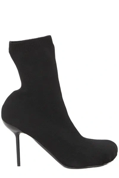 Balenciaga Exquisite Anatomic Stretch Knit Ankle Boots In Black