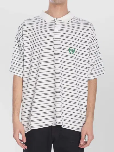 BALENCIAGA EXTENDED BACK OVERSIZED STRIPED POLO