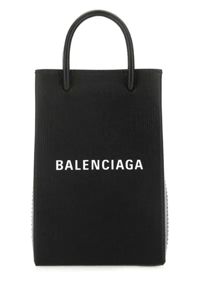 Balenciaga Logo-print Leather Phone Case In 1000