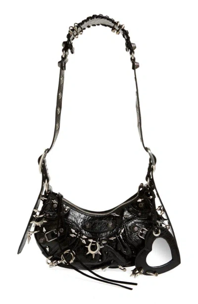 Balenciaga Le Cagole Leather Shoulder Bag In Black