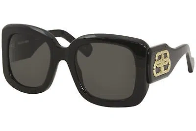 Pre-owned Balenciaga Extreme Bb0069s 001 Sunglasses Women's Black/grey Lenses Square 53-mm In Gray