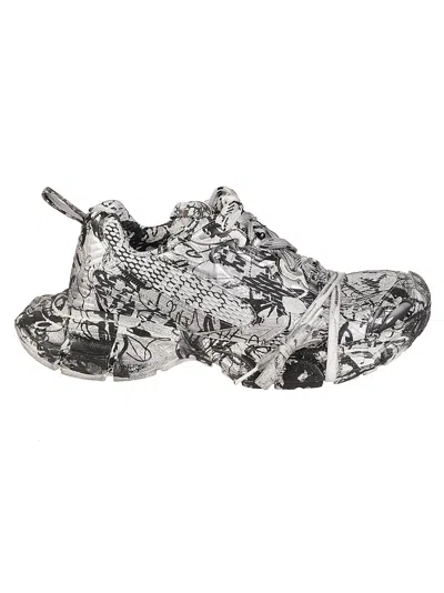 Balenciaga 3xl Extreme Graffiti Print Sneakers In White