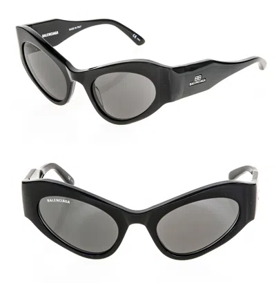 Pre-owned Balenciaga Extreme Line Cat 0177 Black Unisex Logo Mask Sunglasses Bb0177s 001 In Gray