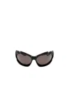 Balenciaga Extreme Logo-decal Sunglasses In Black