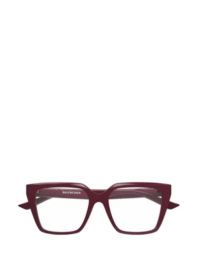 Balenciaga Eyewear Butterfly Frame Glasses In Burgundy