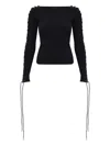 Balenciaga Eyelet Lace-up Top In Black