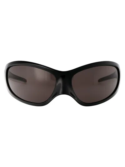 Balenciaga Bb0252s Black Sunglasses In 001 Black Black Grey
