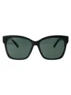Balenciaga Acetate Sunglasses With Golden Monogram In 014 Green Silver Green