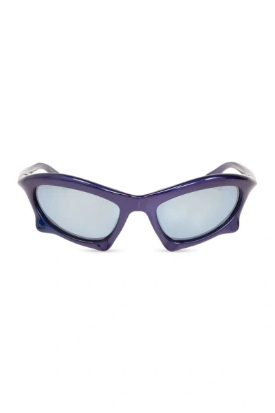 Balenciaga Eyewear Bat Rectangular Frame Sunglasses In Blue