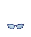 Balenciaga Eyewear Bat Rectangular Frame Sunglasses In Blue