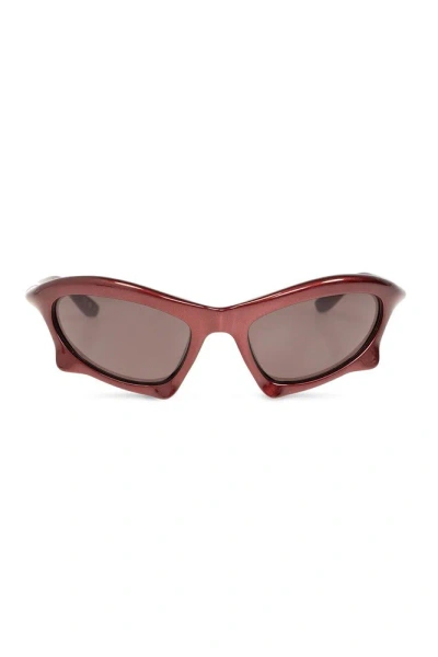 Balenciaga Eyewear Bat Rectangular Frame Sunglasses In Red