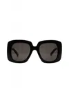 Balenciaga Shiny Black Square-frame Sunglasses Accessories In Black