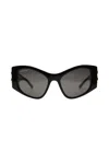 Balenciaga Womens Black 6e000311 Bb0287s Cat Eye-frame Acetate Sunglasses In Black