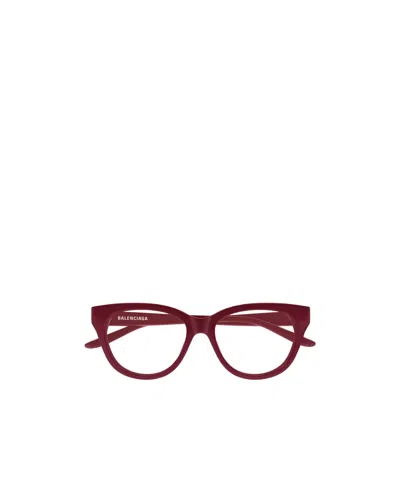 Balenciaga Eyewear Butterfly Frame Glasses In Burgundy