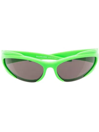 Balenciaga Eyewear Geometric Frame Sunglasses In Green