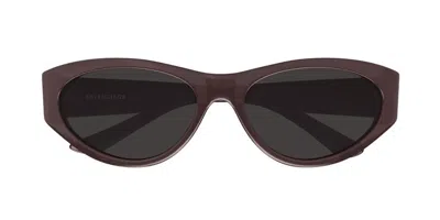 Balenciaga Eyewear Oval Frame Sunglasses In Purple