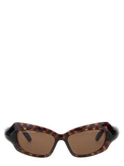 Balenciaga Brown Palazzo Rectangle Sunglasses