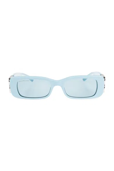 Balenciaga Eyewear Rectangle Frame Sunglasses In Blue