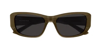 Balenciaga Eyewear Rectangle Frame Sunglasses In Brown