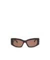 Balenciaga Womens Brown Bb0328s Rectangular-frame Acetate Sunglasses In Brown