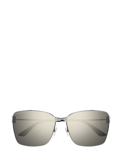 Balenciaga Eyewear Rectangle Frame Sunglasses In Silver