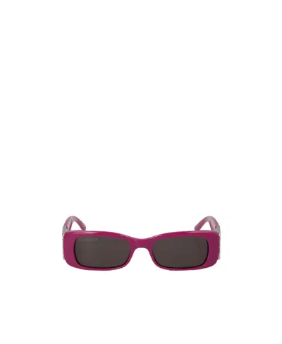 Balenciaga Eyewear Rectangular Frame Sunglasses In Purple