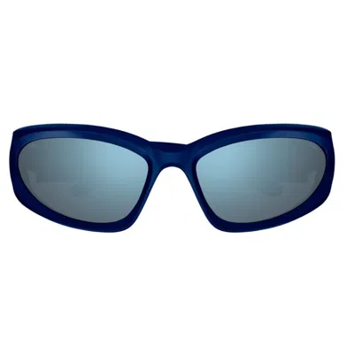 Balenciaga Eyewear Swift Oval Frame Sunglasses In Blue
