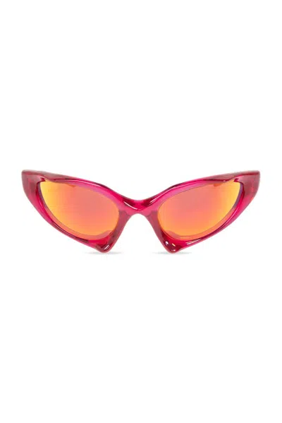 Balenciaga Eyewear Triangle Frame Sunglasses In Pink