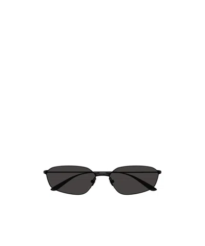 Balenciaga Invisible 20 Metal Rimmed Geometric Sunglasses In Black