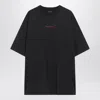 Balenciaga Black Crewneck T-shirt With Logo On The Front And On The Back In Cotton Man In Black